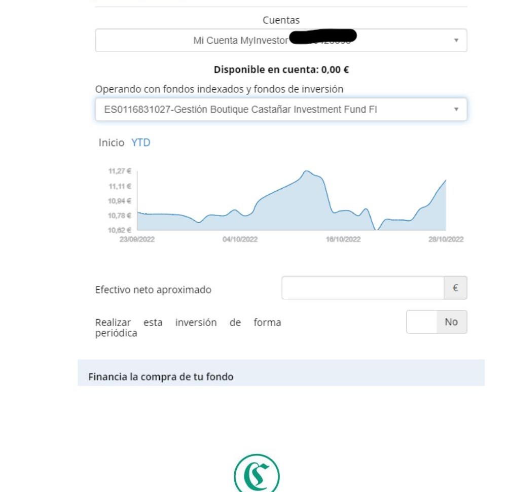 MyInvestor: pantalla de compra periódica